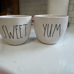 Rae Dunn Ice Cream Bowls - Sweet & Yum **sold as a set**